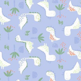 Nappe toile cirée Captain Cook Dinocroc Xenon Blue, échantillon