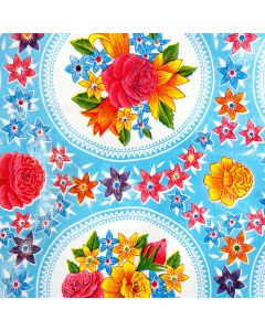 mexicaans-tafelzeil-kitsch-kitchen-blauw-bloemen-rood